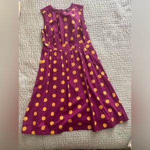 MODCLOTH MAGENTA & YELLOW POLKA DOT DRESS
